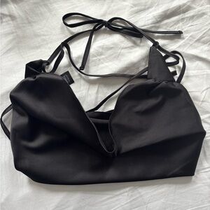 ASOS Black Strappy Satin Crop Top